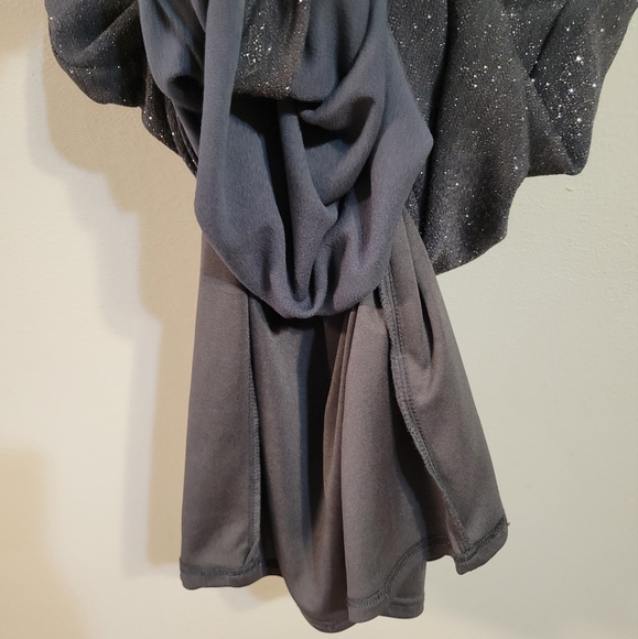 Eliza J 14W midi length sparkled charcoal 3/4 sleeve elegant dress - Picture 6 of 10